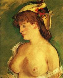 Edouard Manet Blonde Woman with Naked Breasts oil painting image